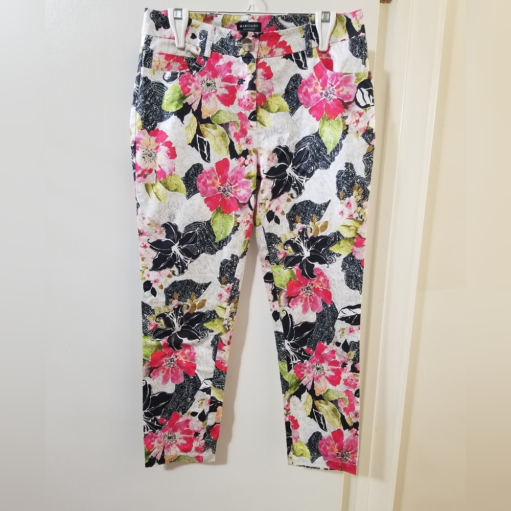 Marciano Vibrant Floral Slim Ankle Pants Size 4
